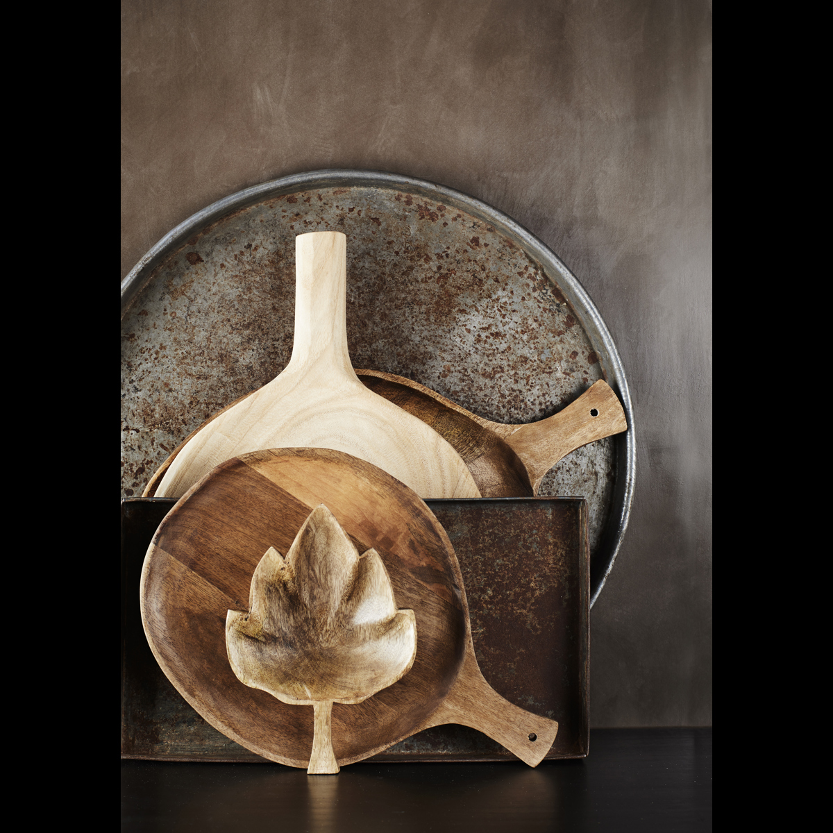 Re-used round iron tray