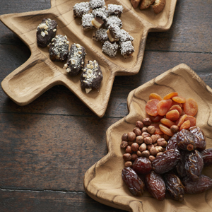 Wooden christmas tree tray