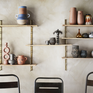 Wall rack w/ wooden shelves