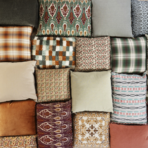 Checked cushion cover
