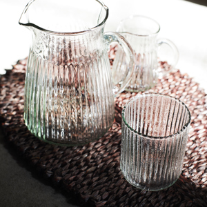 Drinking glass w/ grooves