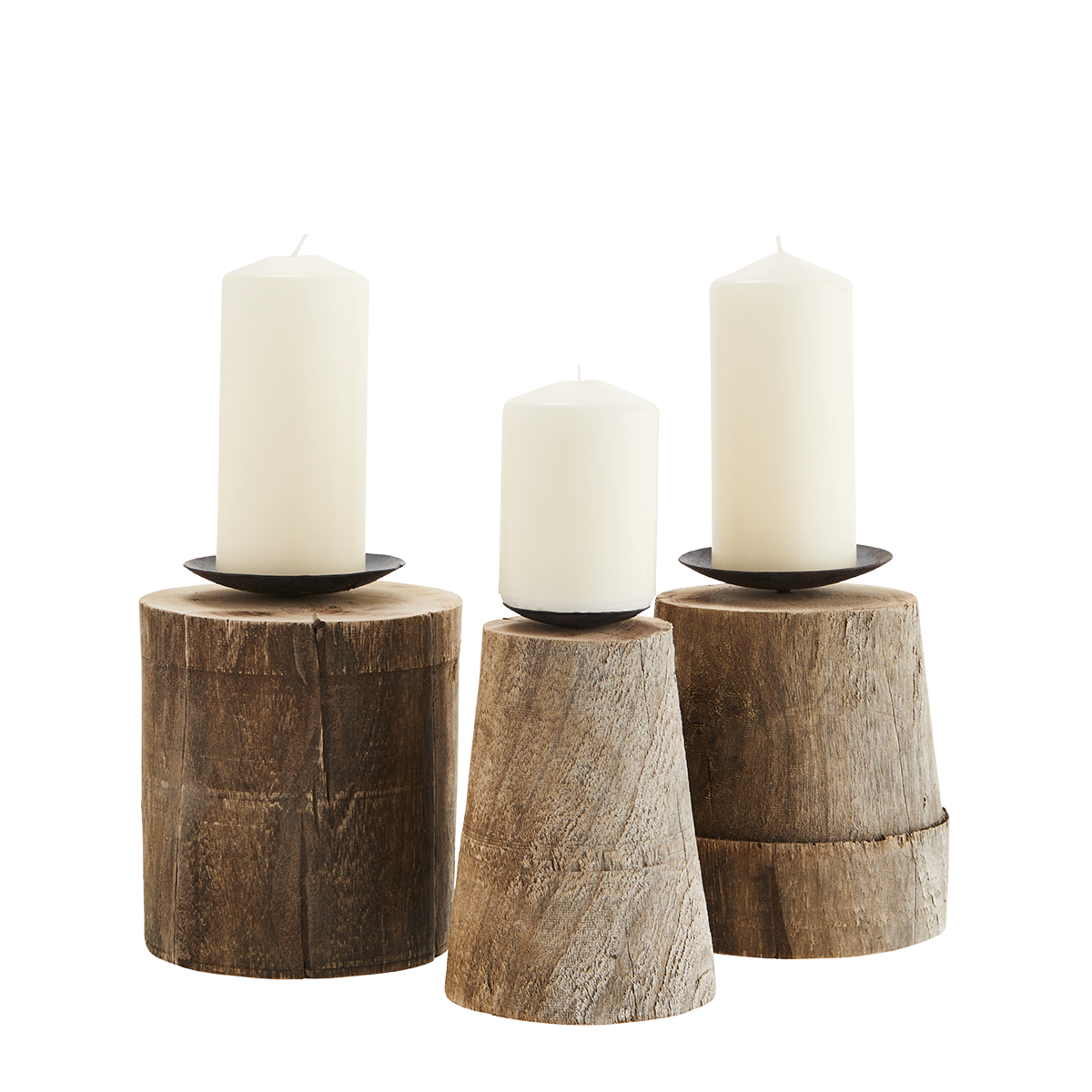 Recycled wooden candle stands