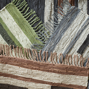 Leather rag rug