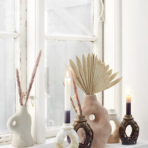 Stoneware candle holder