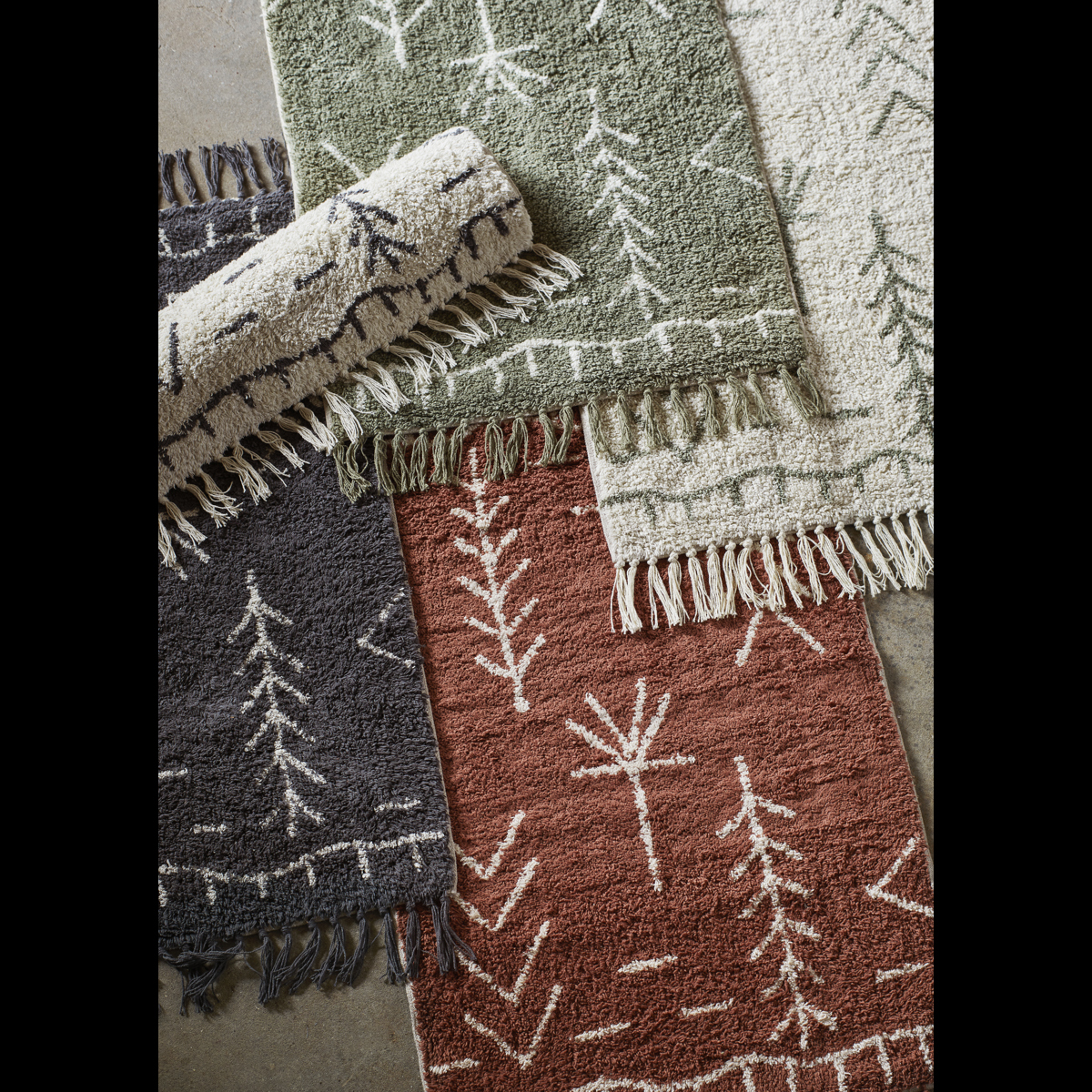 Tufted cotton bath mat