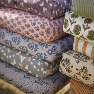 Checked cotton chair pad