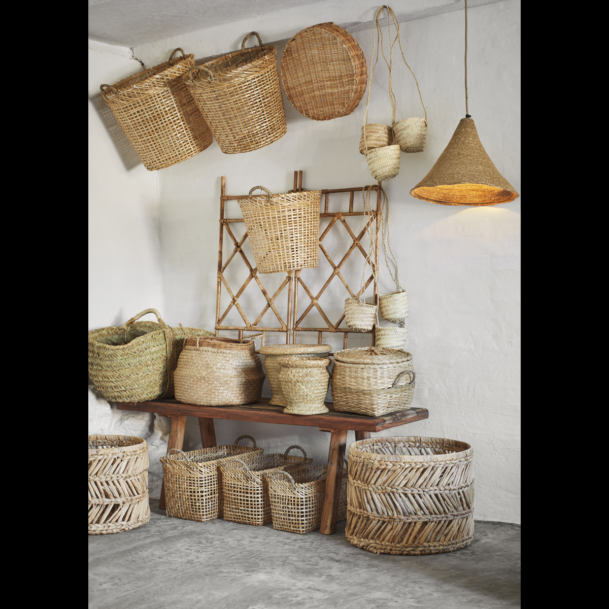 Rattan plant trellis