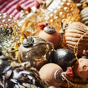 Striped glass ornament