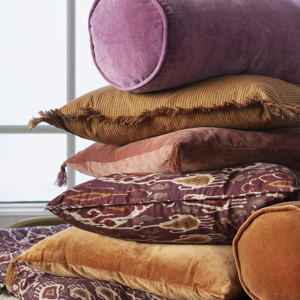 Velvet bolster cushion
