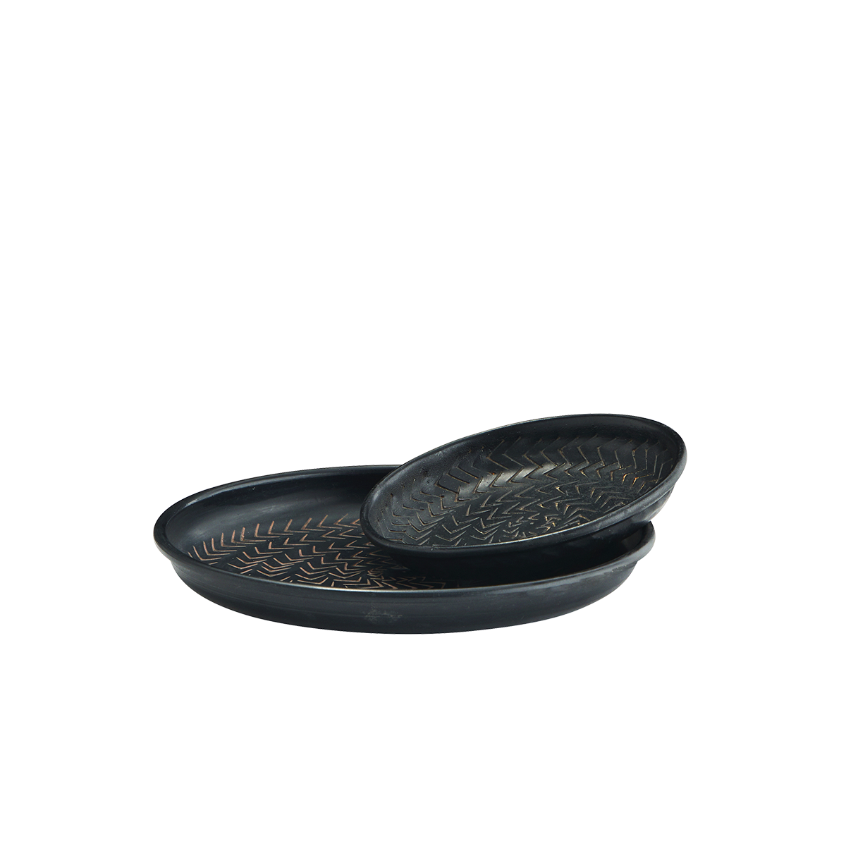 Hand hammered aluminium trays