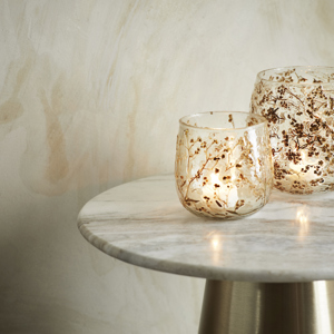 Glass votive w/ flowers