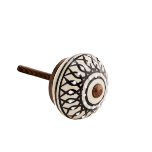 Hand-painted stoneware doorknob