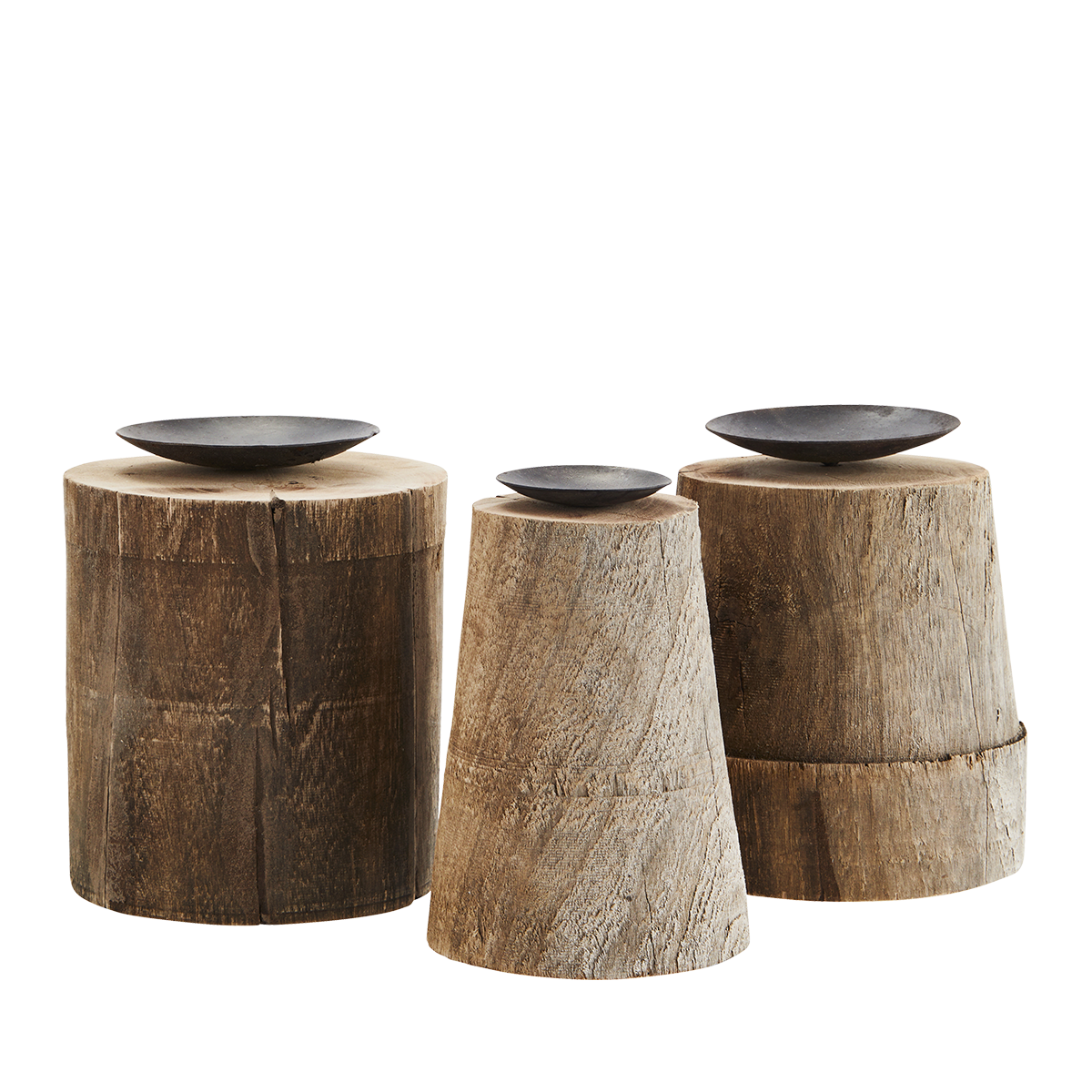 Recycled wooden candle stands