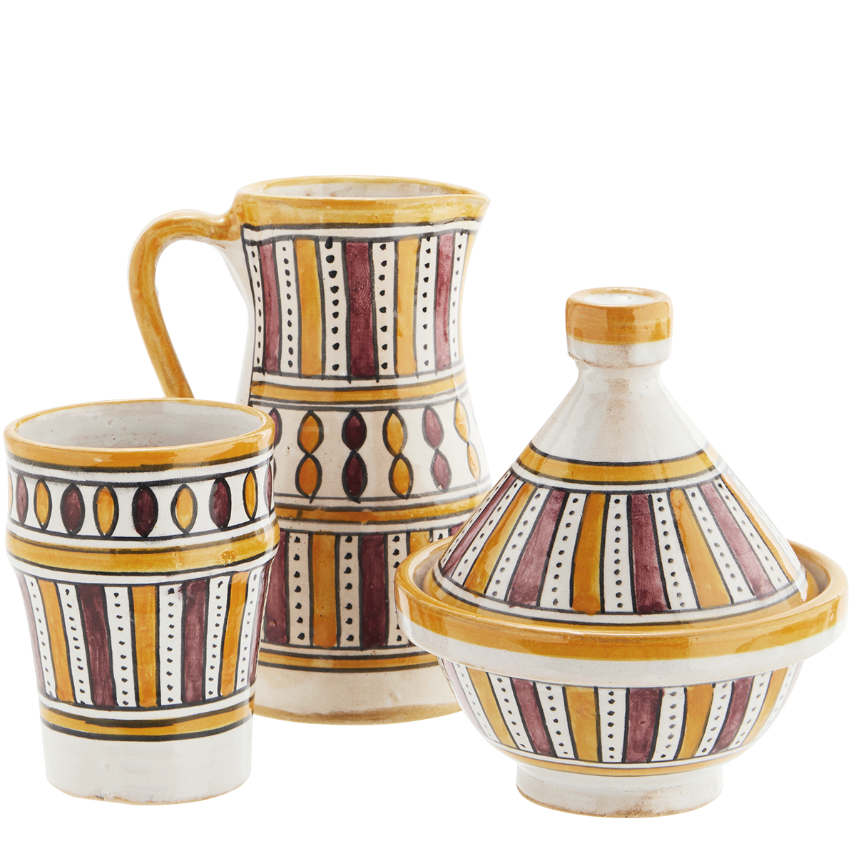 Hand painted stoneware tagine