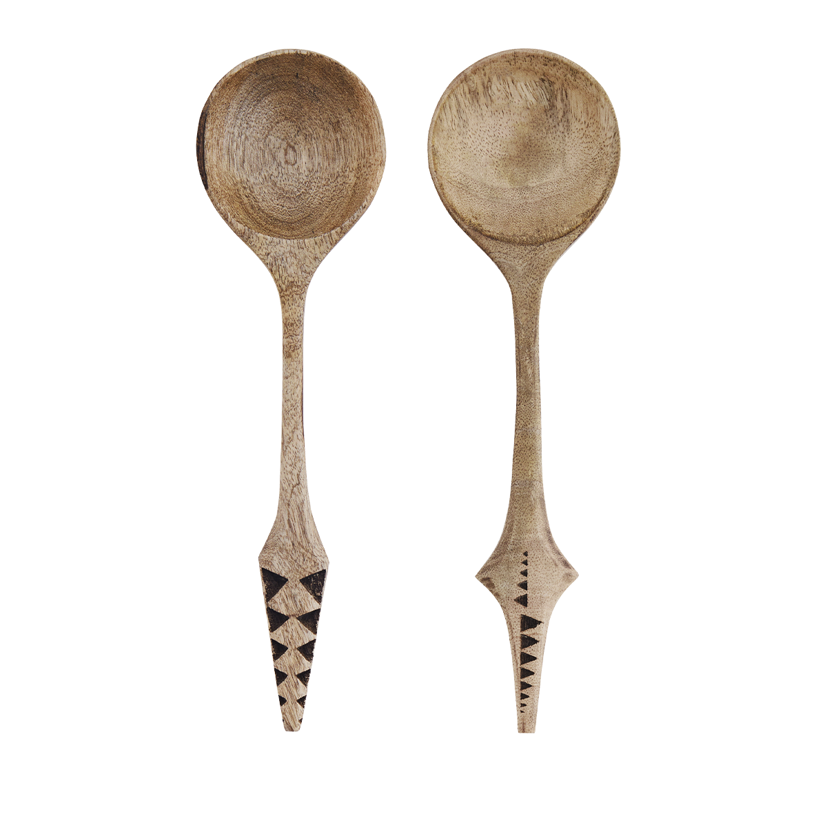 Hand carved wooden salad set