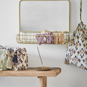 Mirror w/ iron shelf