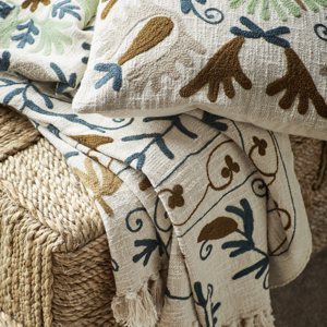 Suzani embroidered cushion cover