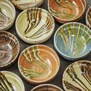 Hand painted earthenware bowl