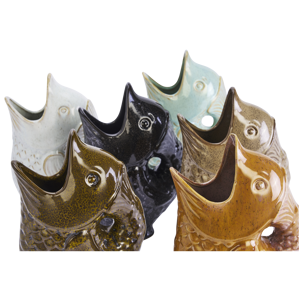 Stoneware fish vase