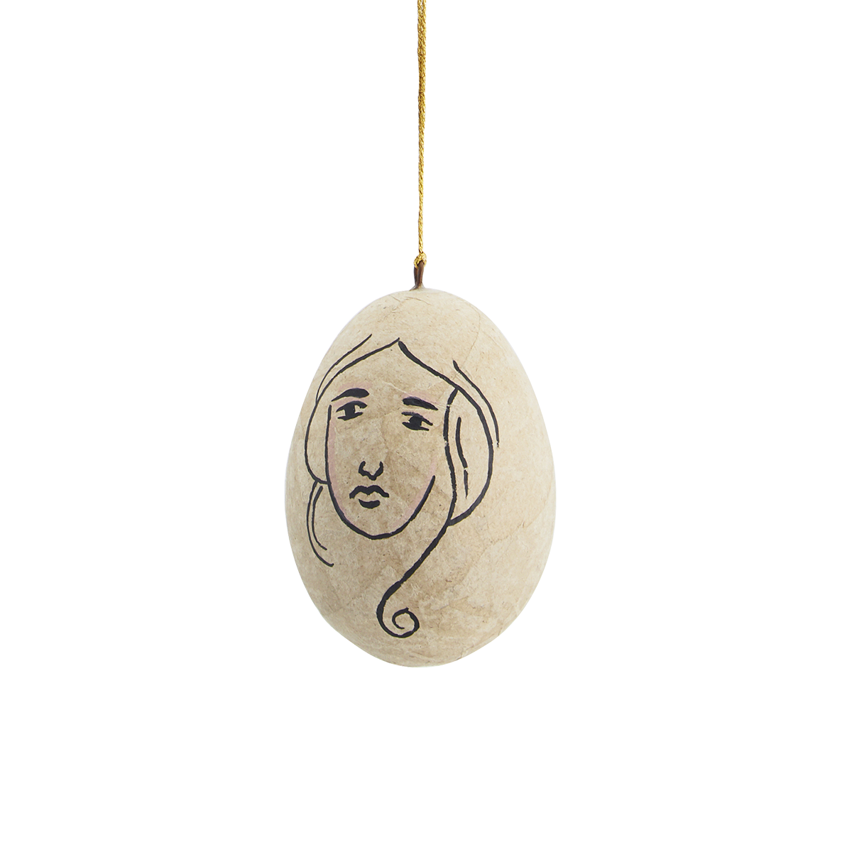 Hand painted paper mache egg