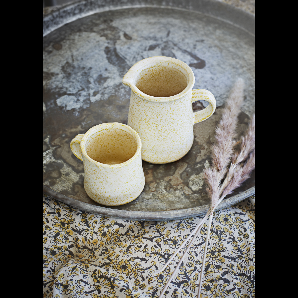 Re-used round iron tray