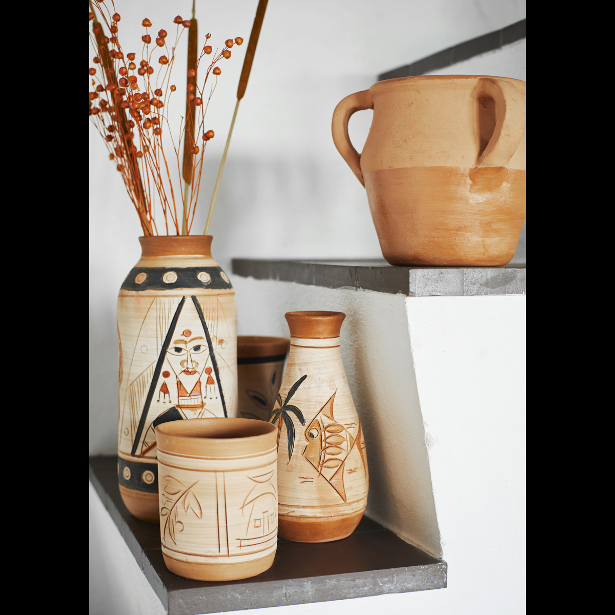 Handmade terracotta flower pot