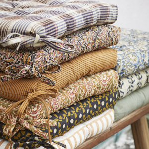 Printed cotton chair pad