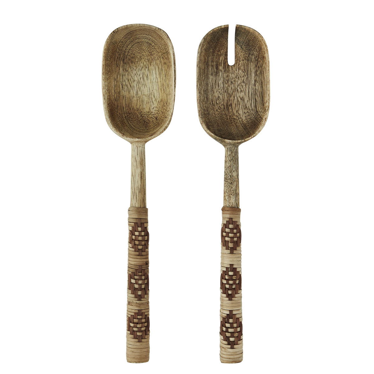 Wooden salad set w/ cane