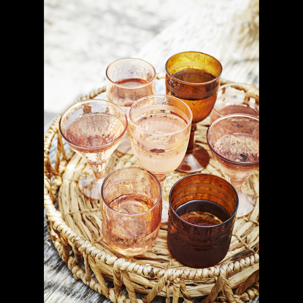 Hammered drinking glass