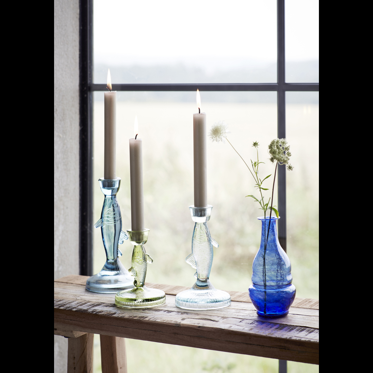 Recycled glass vase