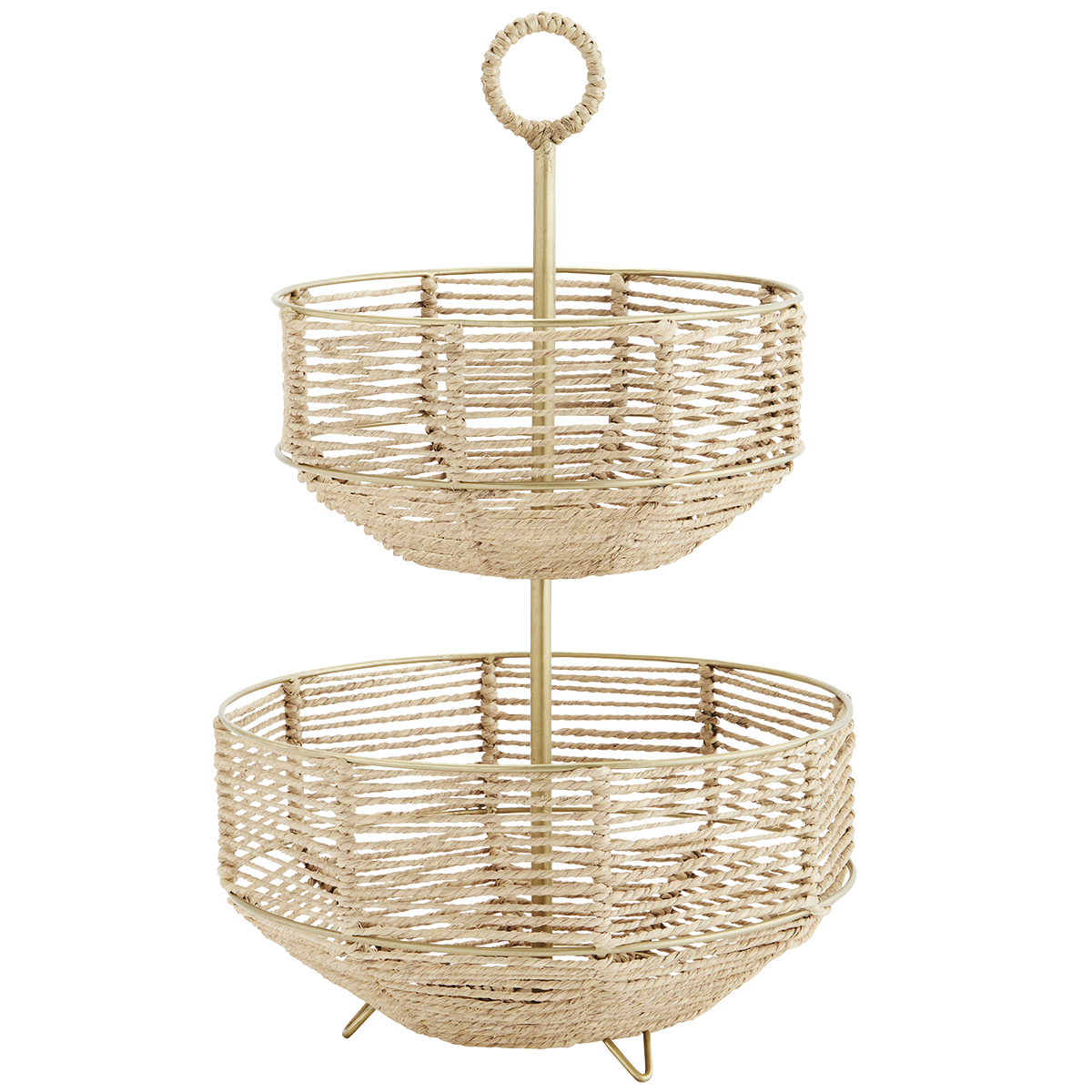 Iron etagere w/ jute