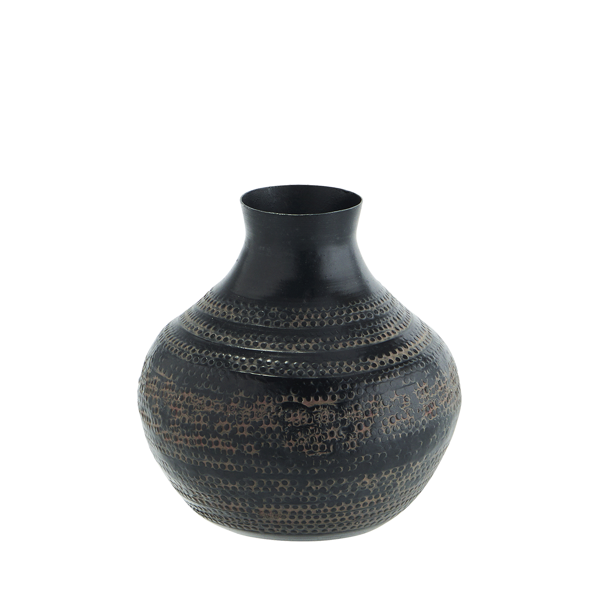 Hammered aluminum vase