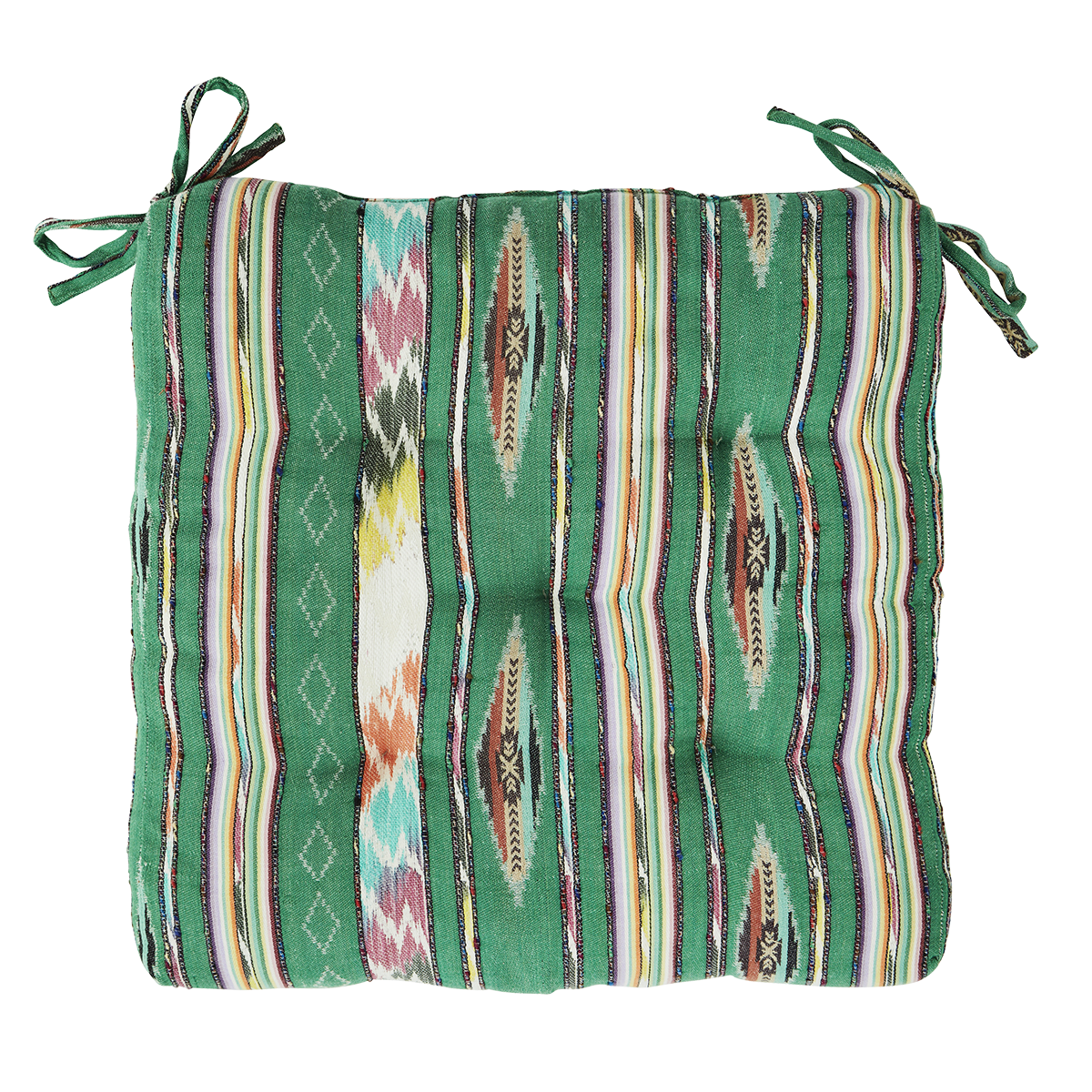 Ikat woven cotton chair pad