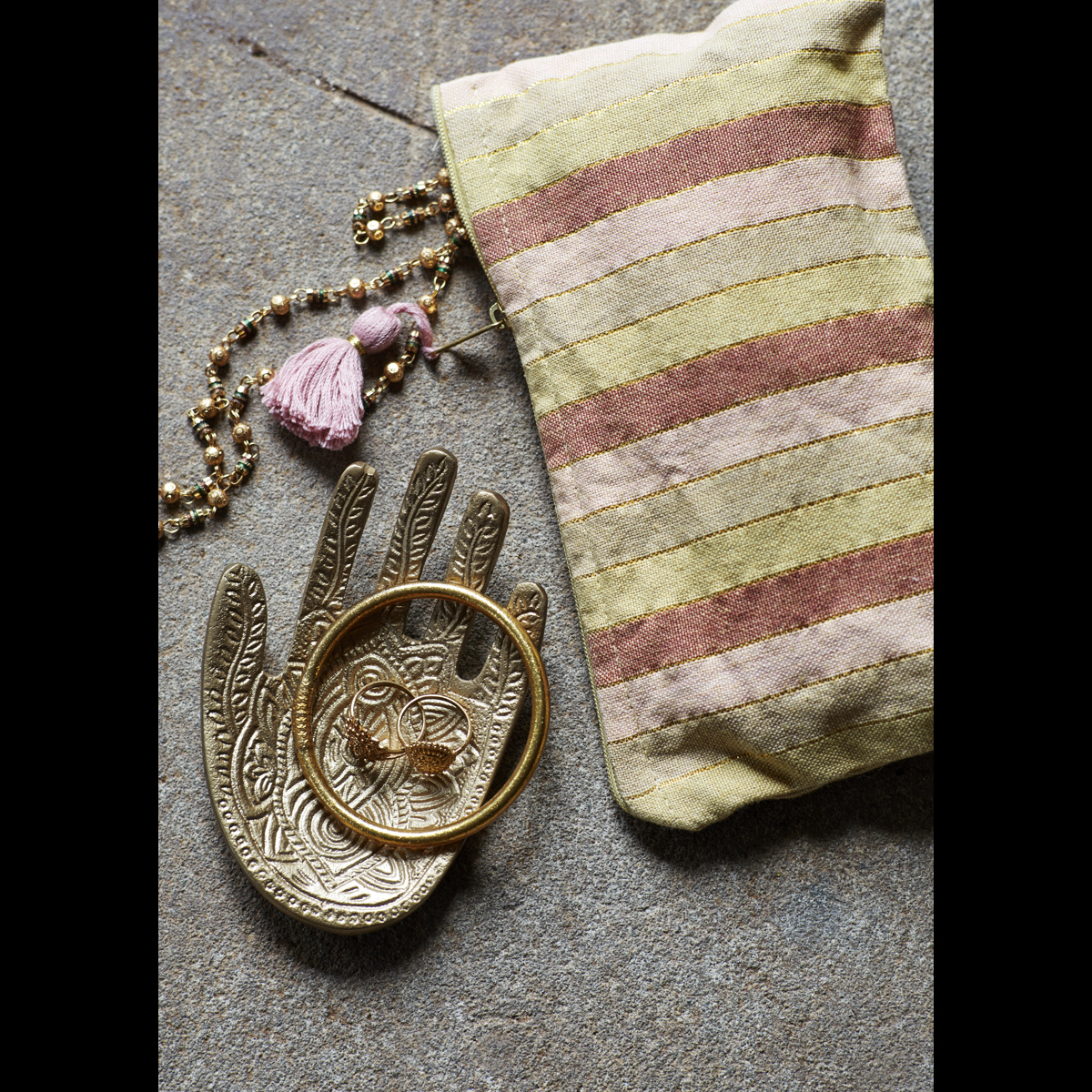 Hand hammered hamsa tray