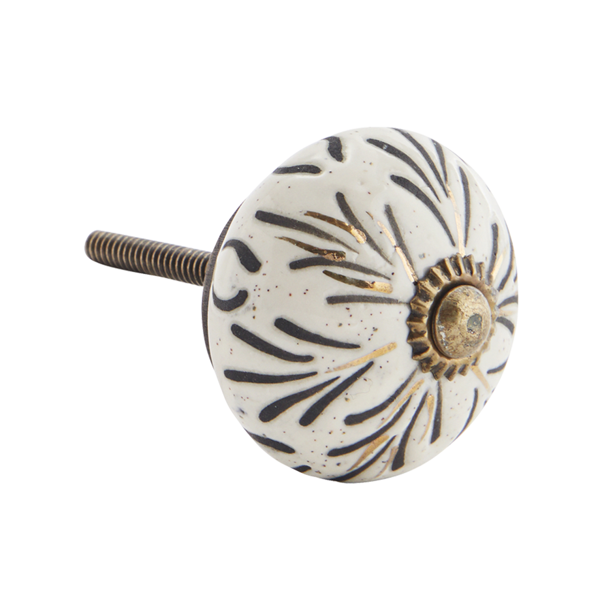 Hand-painted stoneware doorknob