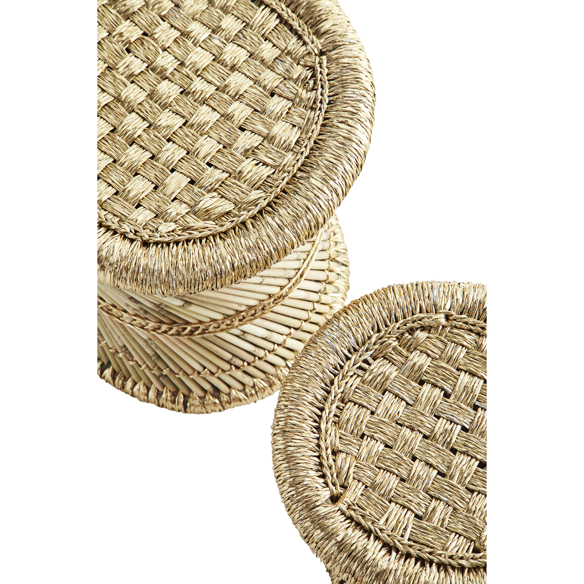 Pampas stools w/ gold