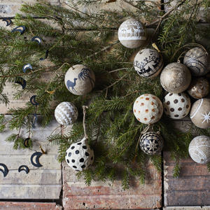 Hand painted paper mache ball