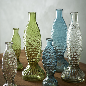 Fish glass vase
